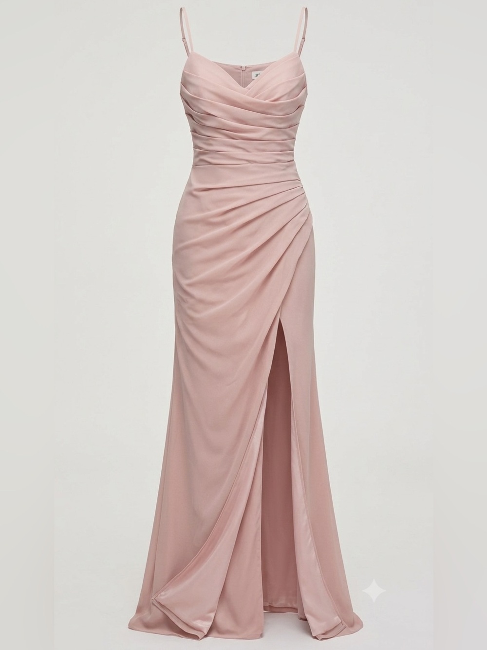 JJs House Strapless Layered Chiffon Dress in Blush Pink